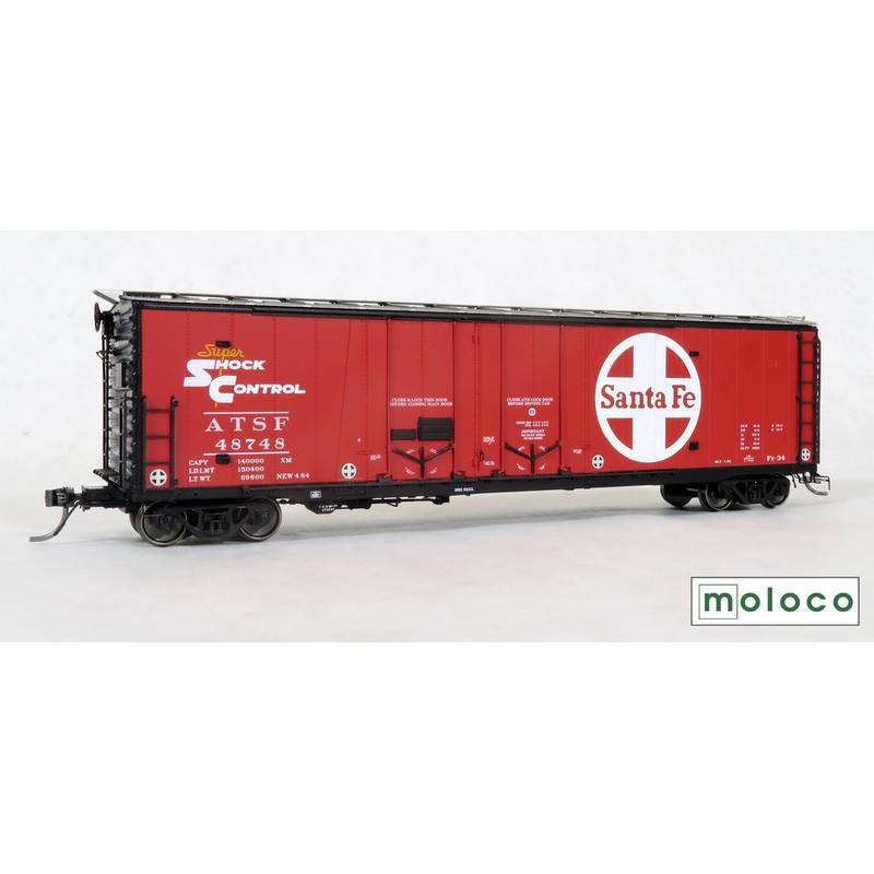 Moloco Trains 25001 HO Scale Topeka Built FE-34 50' XM Double Plug 15-6 Door Boxcar Santa Fe ATSF