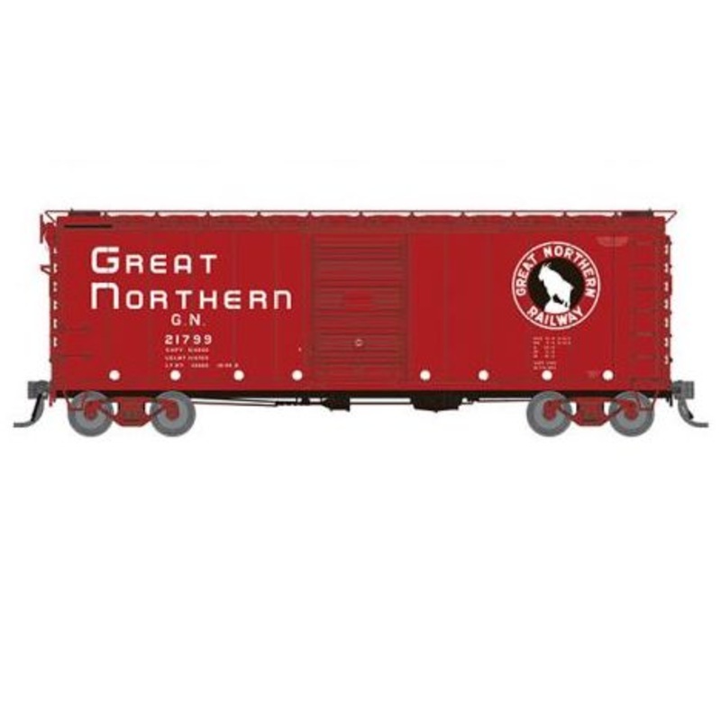 Rapido Trains 155002A HO Scale 40' Boxcar Great Northern "Chinese Red  with  Early IDNE" GN #s Vary