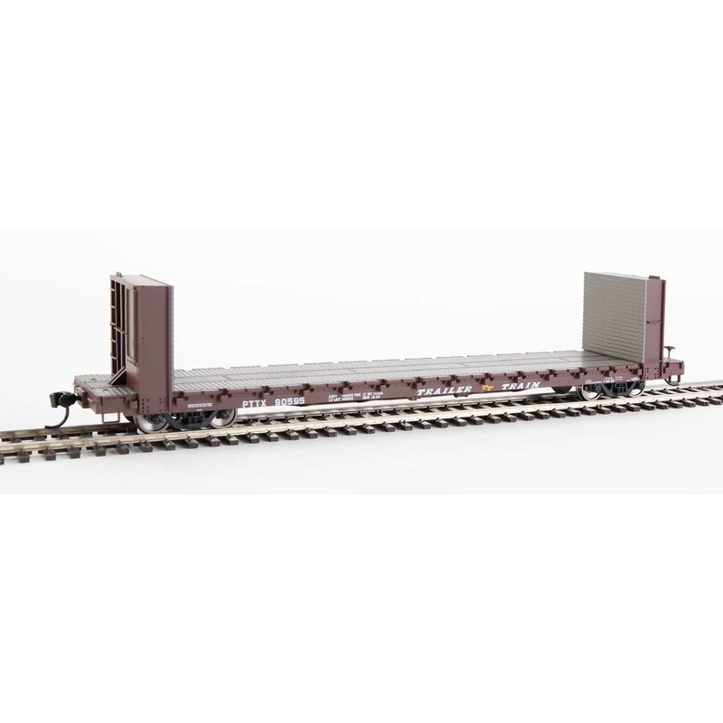 Walthers Mainline 910-5818 60' Pullman Bulkhead Flatcar Trailer Train PTTX 90595