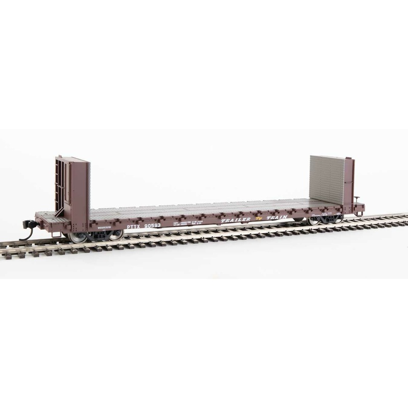Walthers Mainline 910-5820 60' Pullman Bulkhead Flatcar Trailer Train PTTX 90593