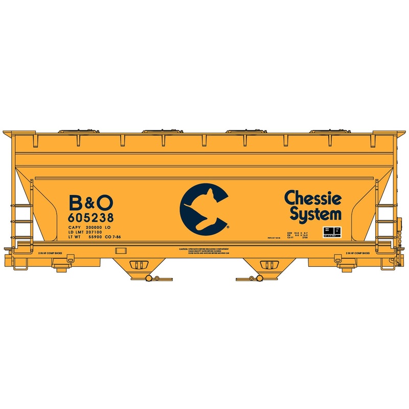 Accurail 2210 HO Scale ACF 2 Bay Covered Hopper Kit Chessie System B&O 605238