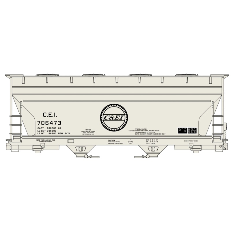 Accurail 81513 HO Scale ACF Covered Hopper Kit Chicago & Eastern Illinois C&EI 706473