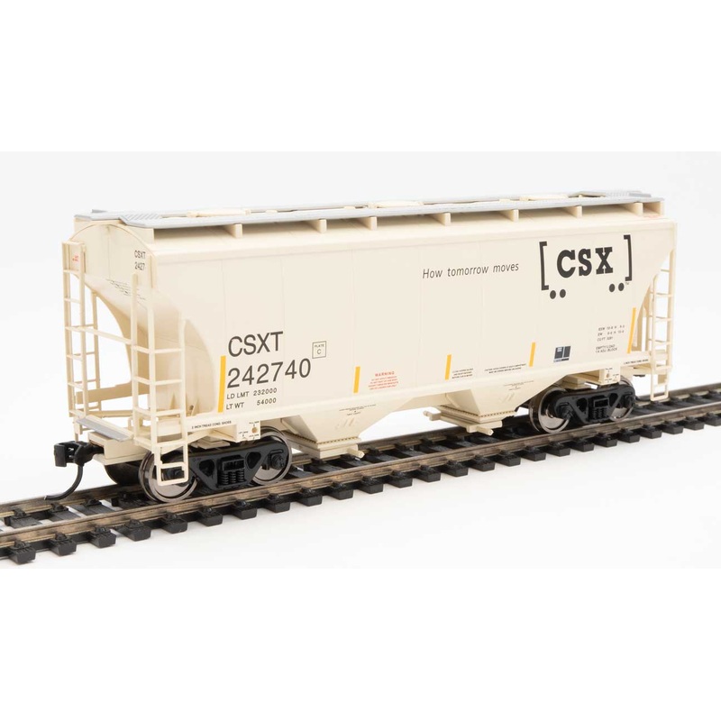 Walthers 910-7580 HO 39' Trinity 3281 2 Bay Covered Hopper Boxcar Logo CSXT 242740