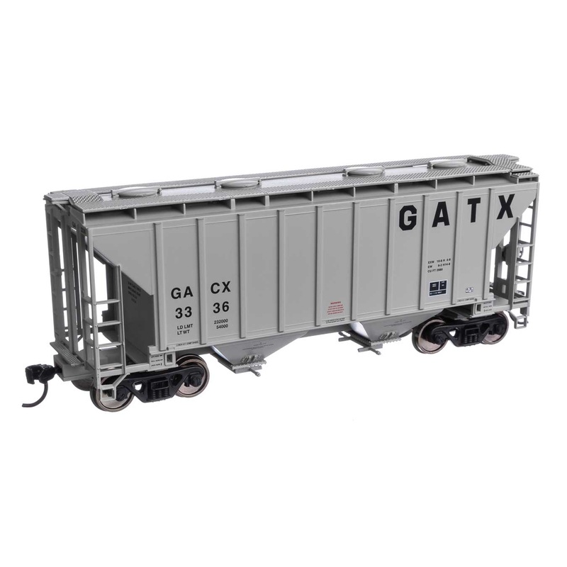 Walthers Mainline 910-7989 HO Scale 37' 2980 Cu-Ft 2-Bay Hopper GATX Corporation GACX 3336