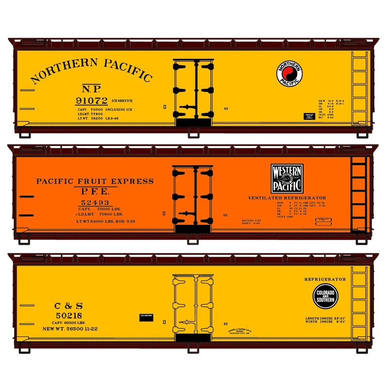 Accurail 8098 HO KIT 40' Wood Reefer NP PFE C&S Kit 3 Pack