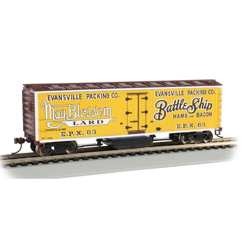 Bachmann 16332 HO Scale Track Cleaning 40' Wood Reefer Evansville Packing