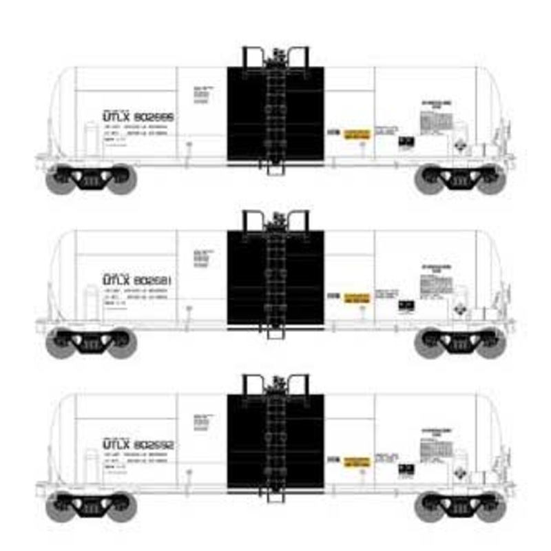 Athearn 15914 HO Scale RTC 20,900 Gallon Acid Tank Car White UTLX 3 Pack