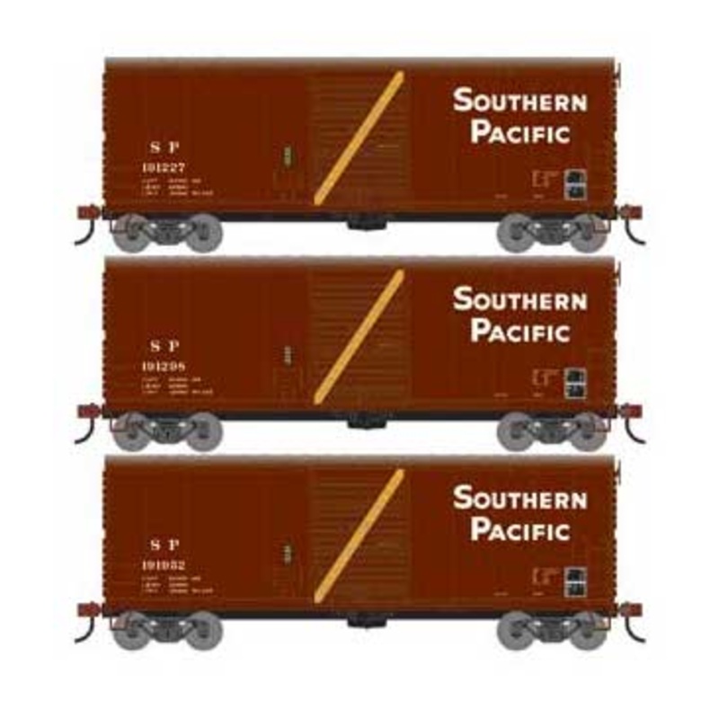 Athearn 67738 HO Scale RTR 40' Modernized Boxcar Southern Pacific SP 3 Pack