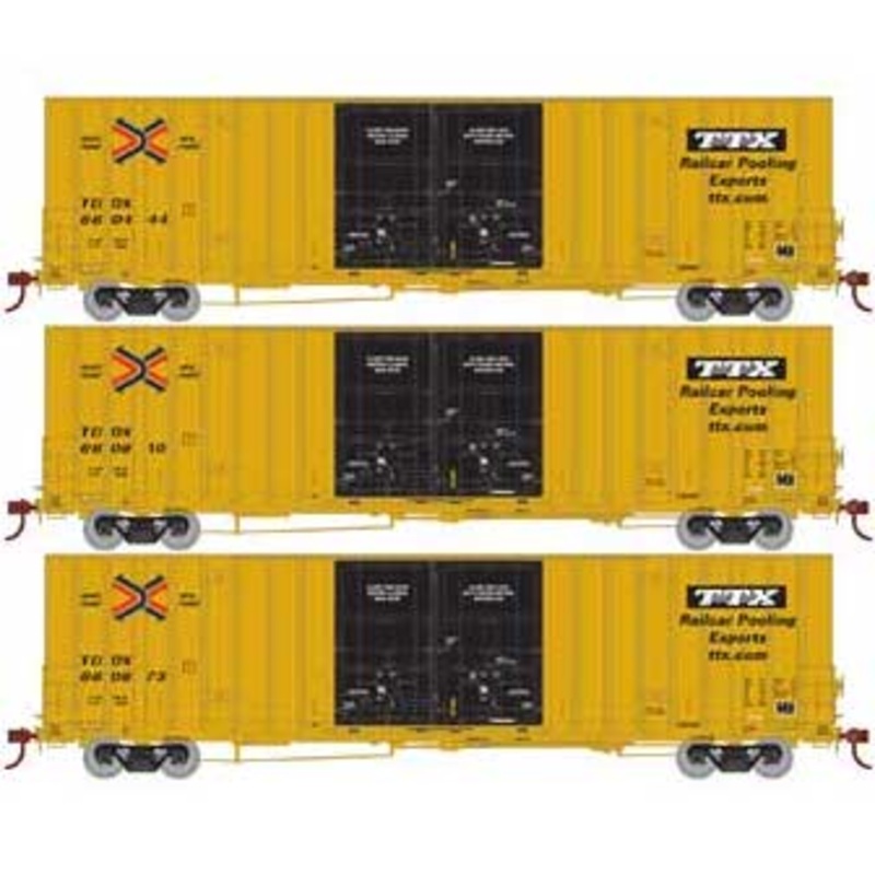 Athearn 75252 HO Scale 60' Gunderson High Cube Boxcar TTX TBOX 3 Pack