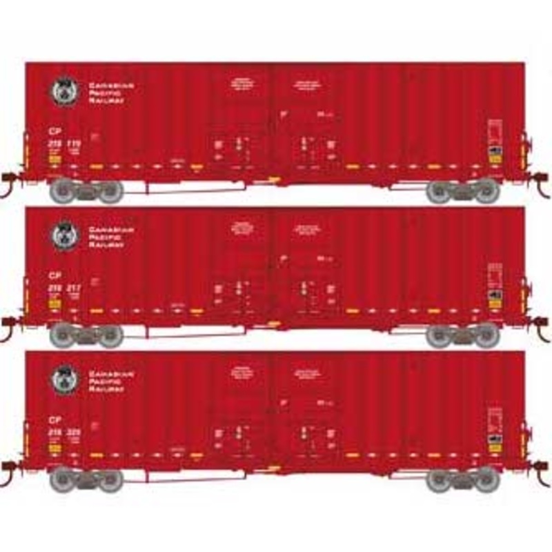 Athearn 75264 HO Scale 60' Gunderson High Cube Boxcar Canadian Pacific CP 3 Pack