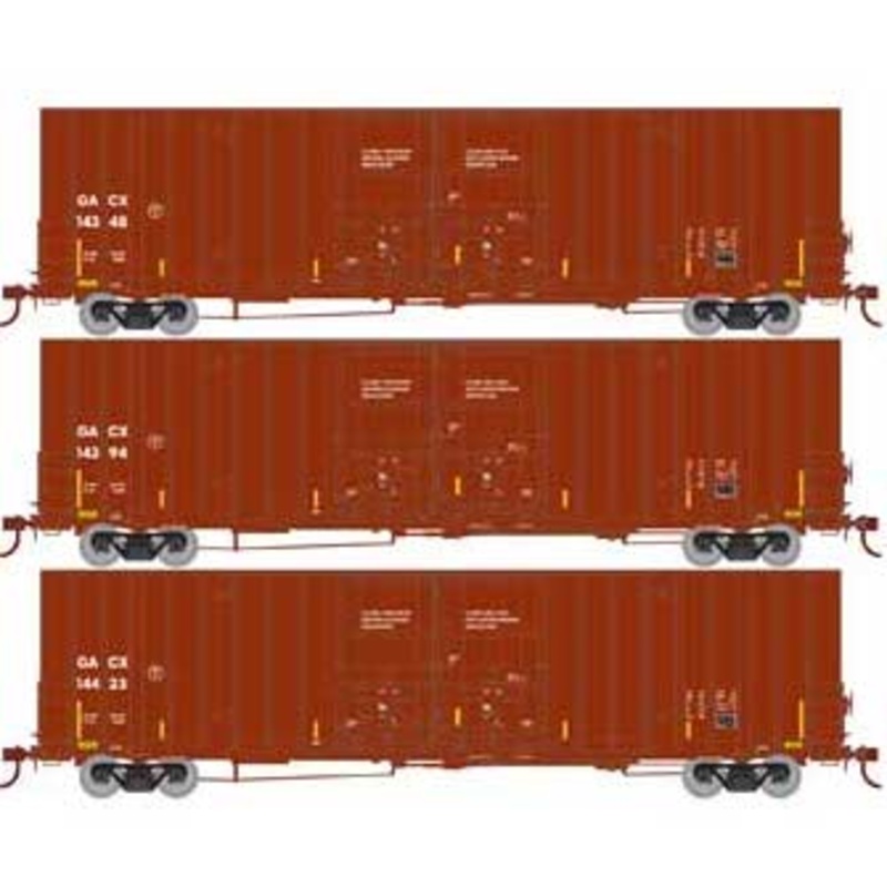 Athearn 75268 HO Scale 60' Gunderson High Cube Boxcar GACX 3 Pack