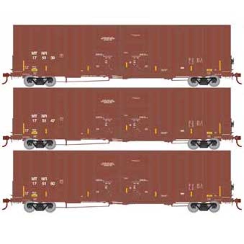 Athearn 75272 HO Scale 60' Gunderson High Cube Boxcar Mississippi & Tennessee MTNR 3 Pack