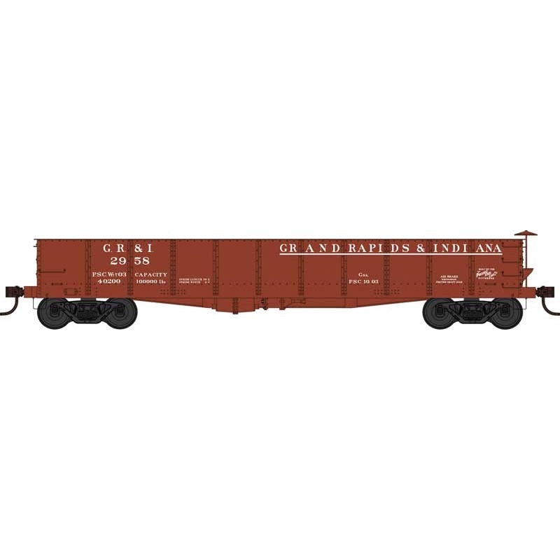 Bowser 42674 HO Scale GS 40' Gondola Grand Rapids and Indiana GR&I 2972