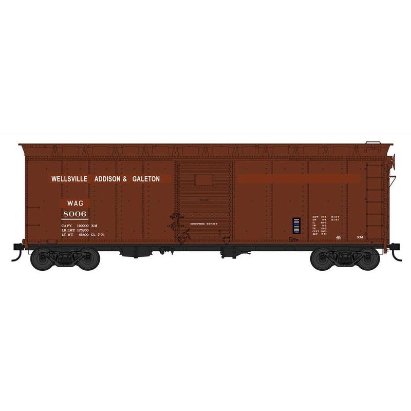 Bowser 42740 HO Scale 40' Boxcar Wellsville Addison & Galton "Louisville Slugger Cars" WAG 8007