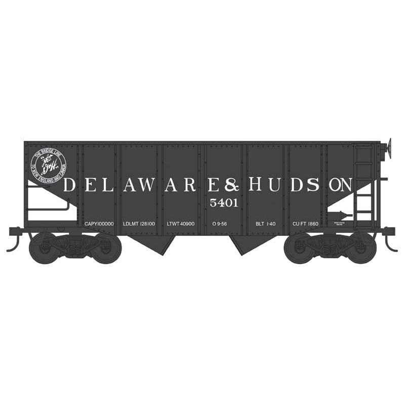 Bowser 43076 HO Scale 55 Ton Fishbelly Hopper Delaware & Hudson D&H 5401