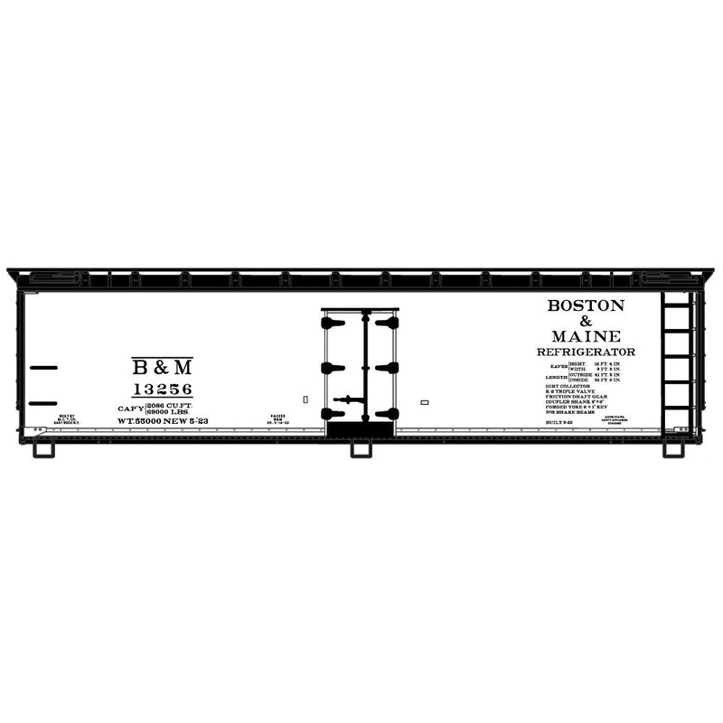 Accurail 81562 HO Scale 40' Wood Reefer Kit Boston & Maine B&M