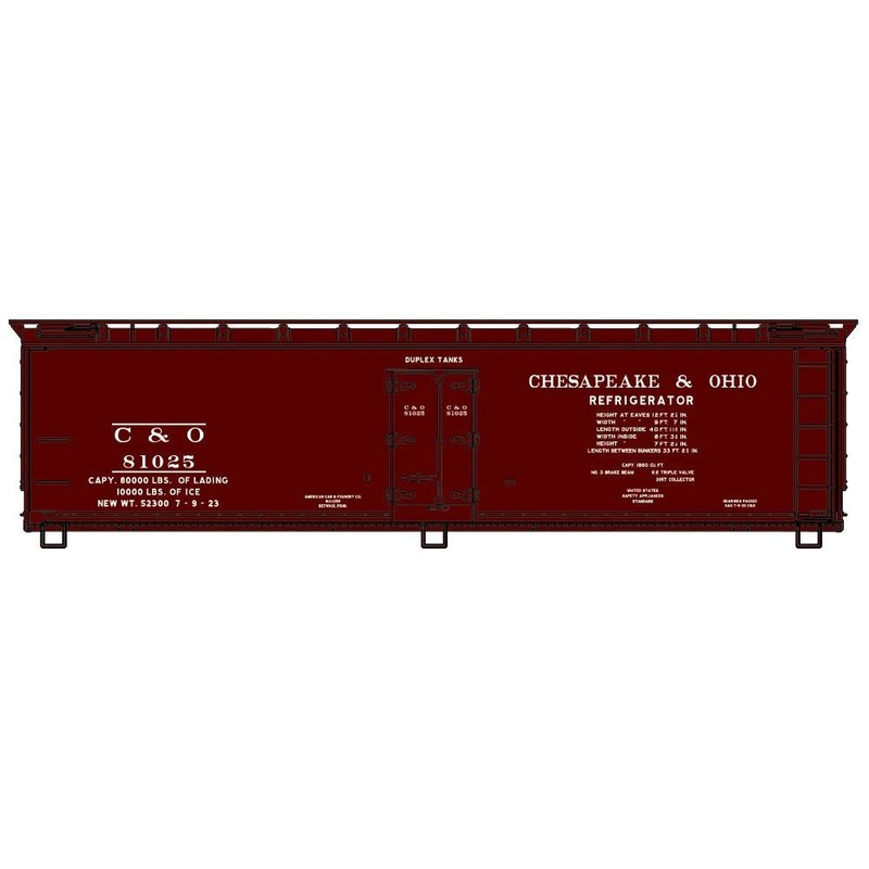 Accurail 81563 HO Scale 40' Wood Reefer Kit Chesapeake & Ohio C&O