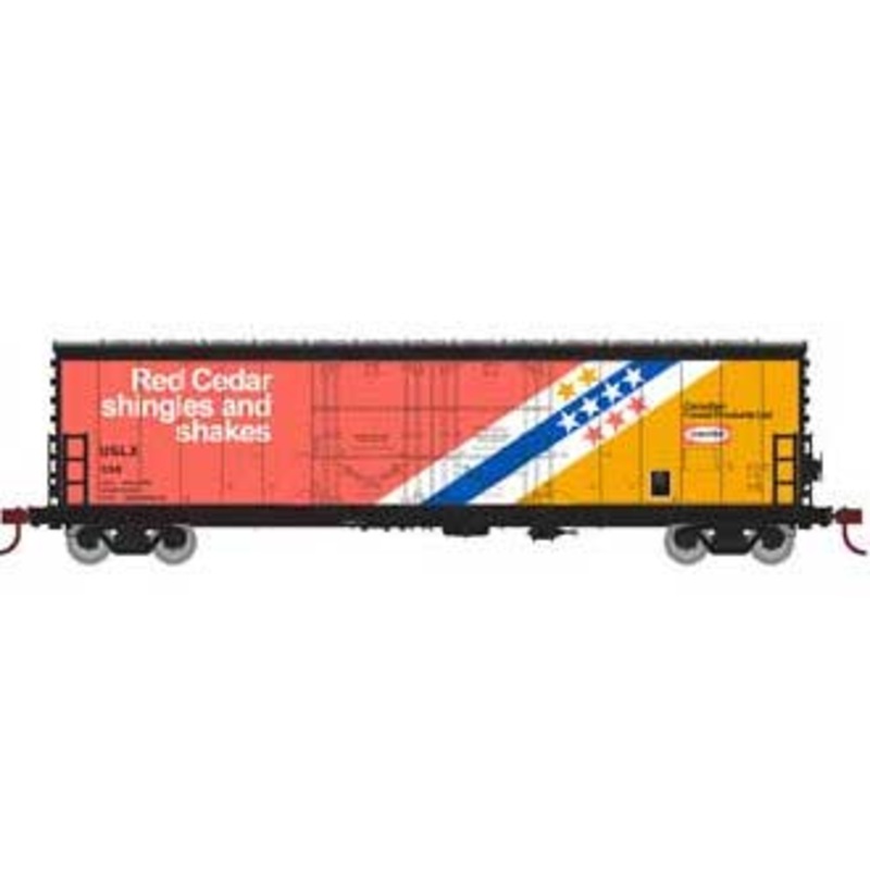 Athearn 67719 HO Scale RTR 50' Evans Double Door Boxcar CanFor USLX 388