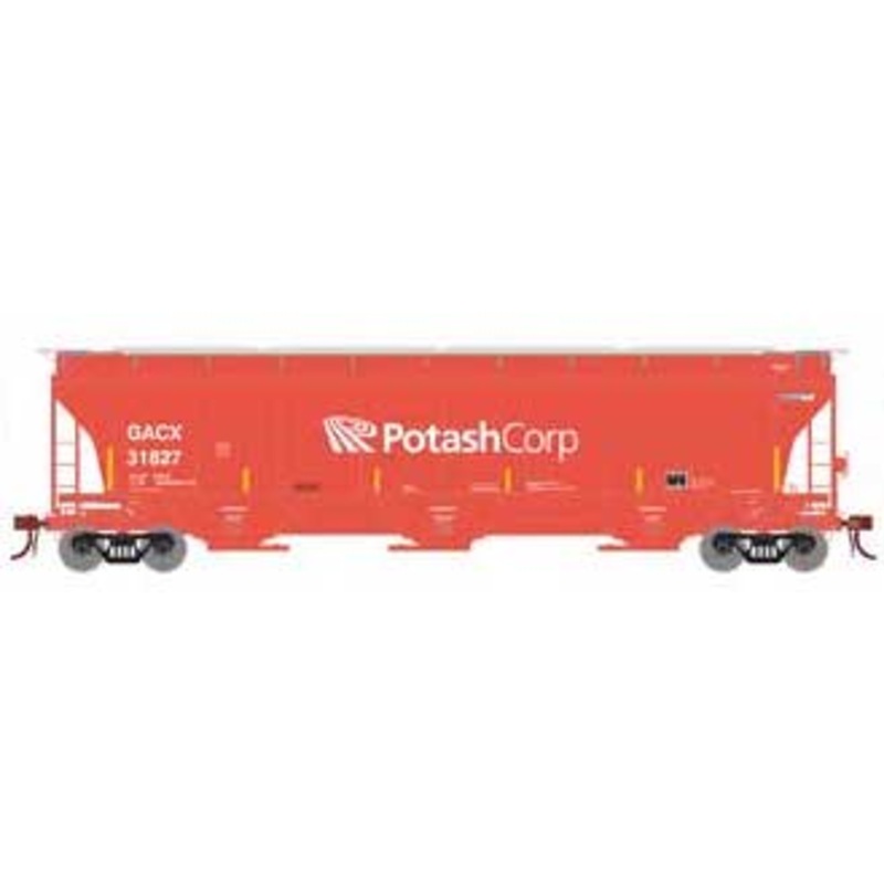 Athearn Genesis G89948 HO Scale Trinity 3 Bay Covered Hopper Potash Corp GACX 31827