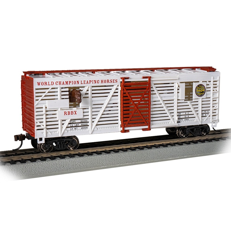 Bachmann 16613 HO Scale 40' Animated Ringling Bros Stock Car with Horses
