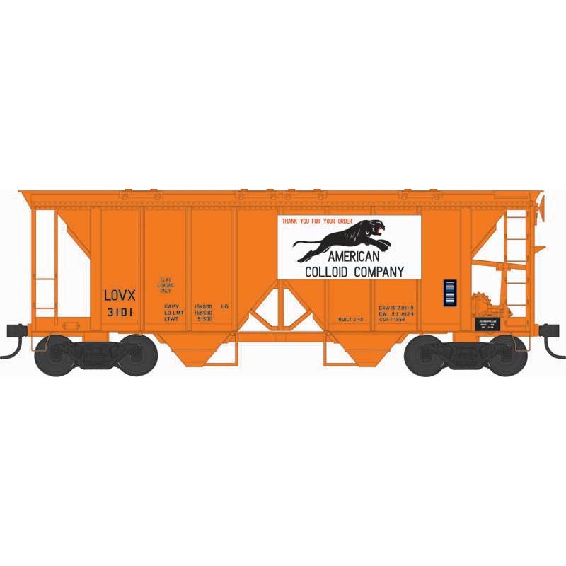 Bowser 43242 HO Scale H34 Covered Hopper American Colloid LOVX 3103