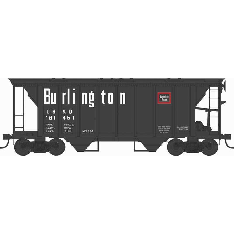 Bowser 43247 HO Scale H34 Covered Hopper Burlington CB&Q 181451