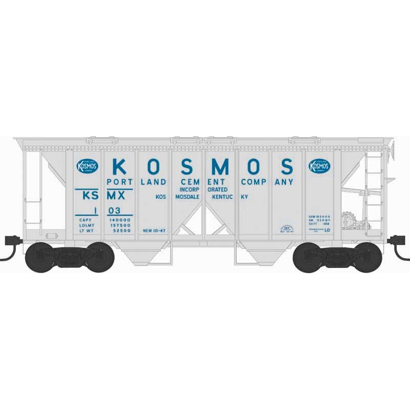 Bowser 43271 HO Scale H34 Covered Hopper Kosmos Cement KSMX 103