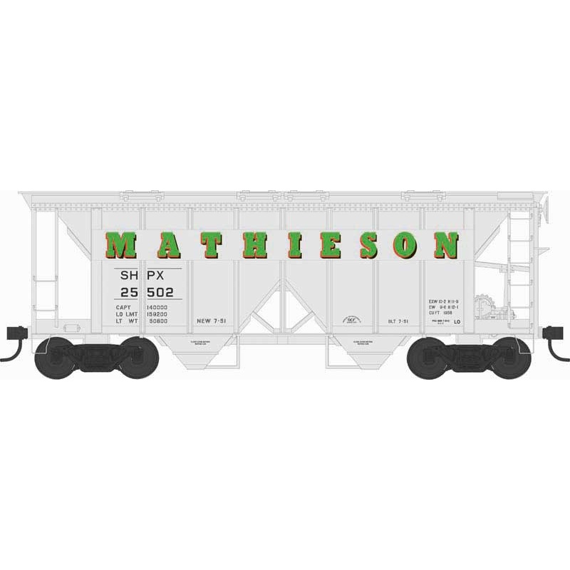 Bowser 43282 HO Scale H34 Covered Hopper Mathieson SHPX 25510