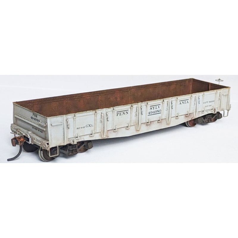 Funaro & Camerlengo 8610 HO Scale PRR GXL 36' Drop Side Gondola with Decals Resin Kit