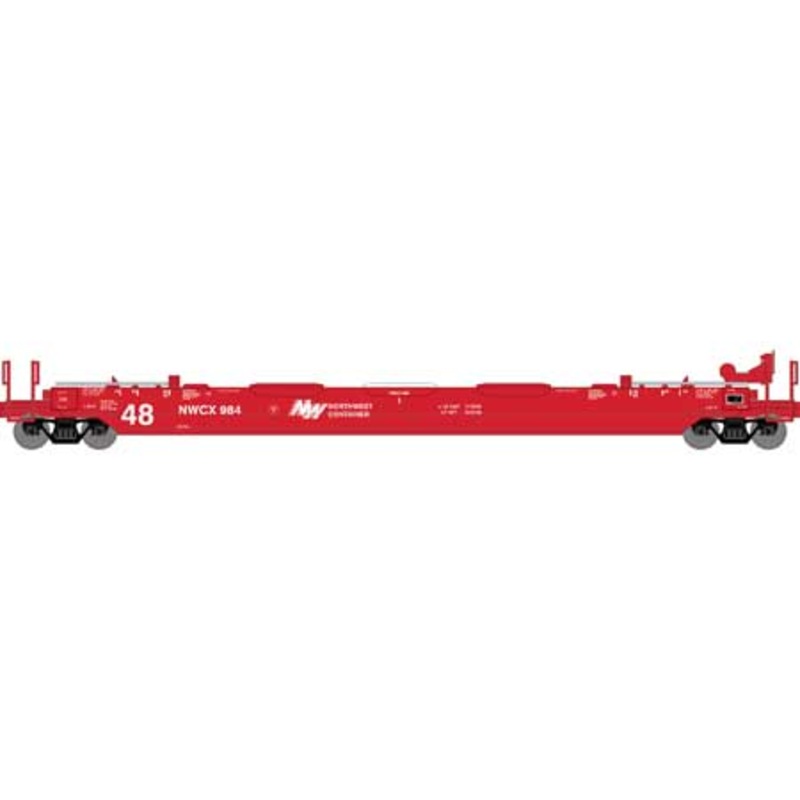 Athearn 7436 HO Scale 48' Husky Stack Well Car Northwest Container NWCX 984