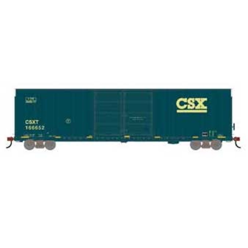 Athearn 90571 HO Scale FMC 60' Double Door Hi-Cube Boxcar Primed for Grime CSX 166652