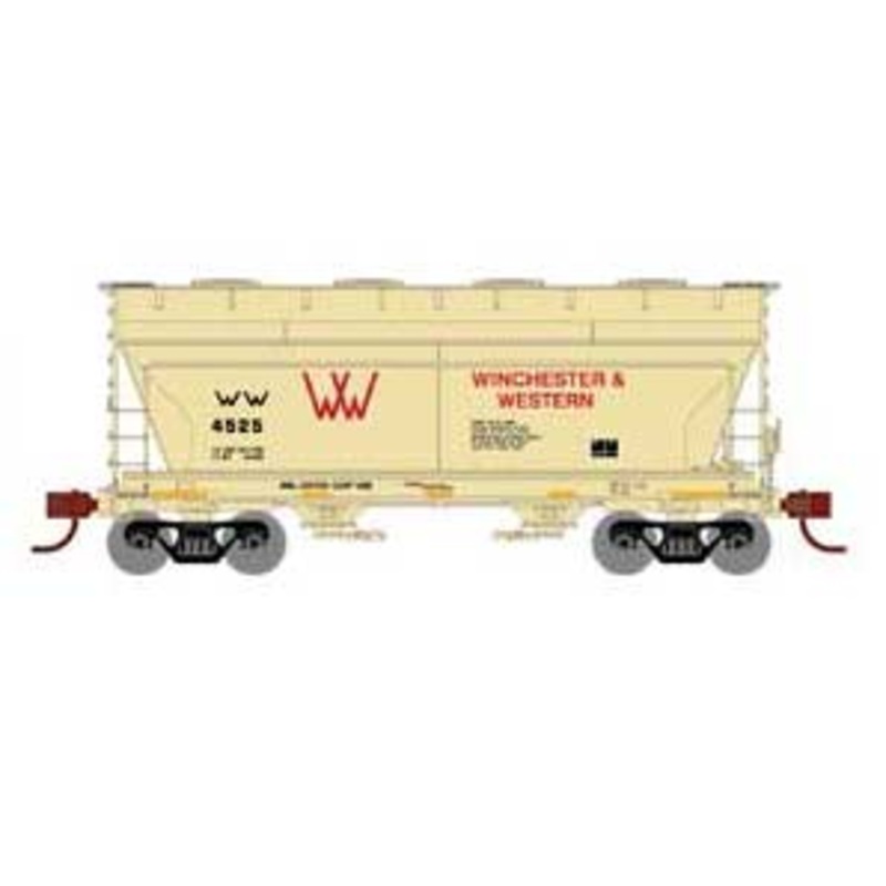 Athearn 93464 HO Scale ACF 2970 2 Bay Covered Hopper Winchester Western W&W 4525