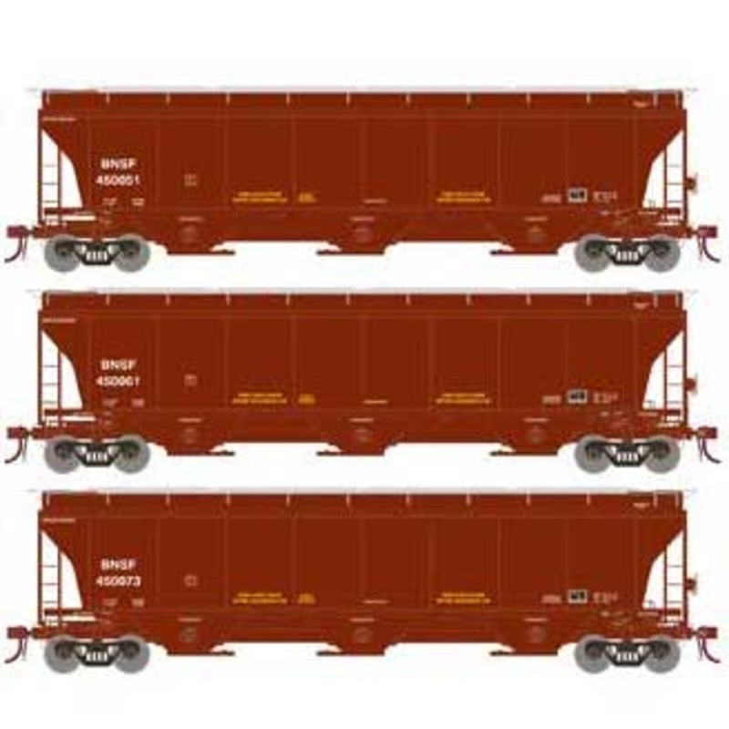 Athearn Genesis G89960 HO Scale Trinity 3 Bay Covered Hopper "Re-paint" BNSF 3 Pack