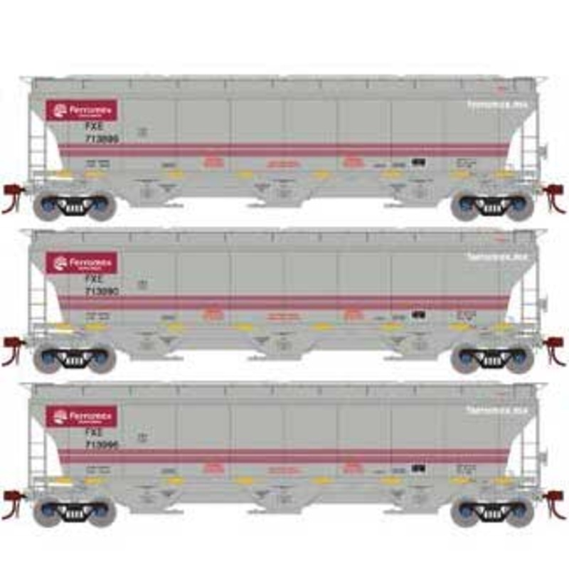 Athearn Genesis G89972 HO Scale Trinity 3 Bay Covered Hopper Ferromex FXE 3 Pack #1