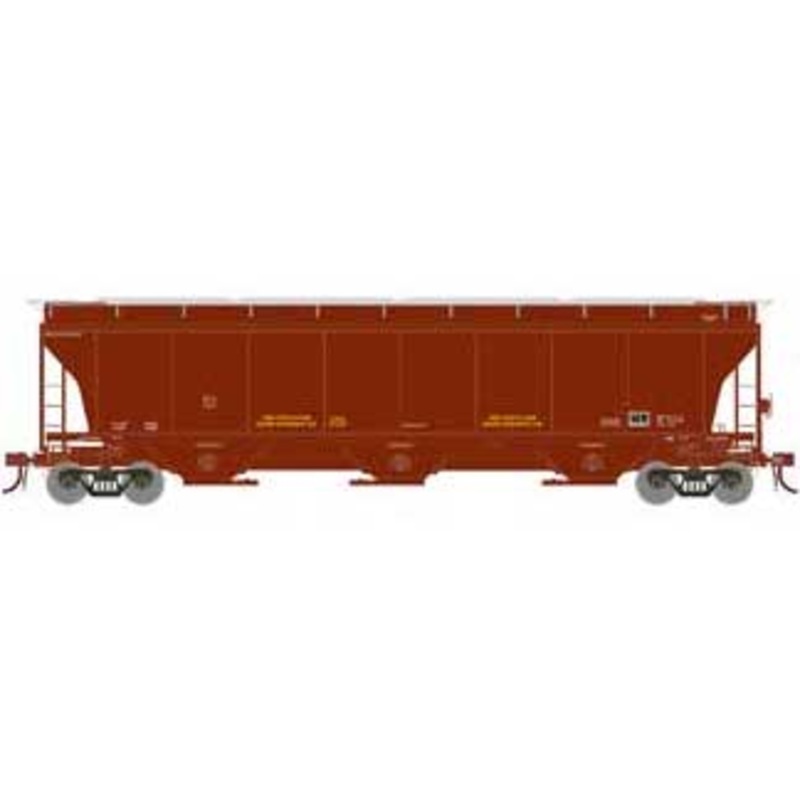Athearn Genesis G89974 HO Scale Trinity 3 Bay Covered Hopper Brown Data Only