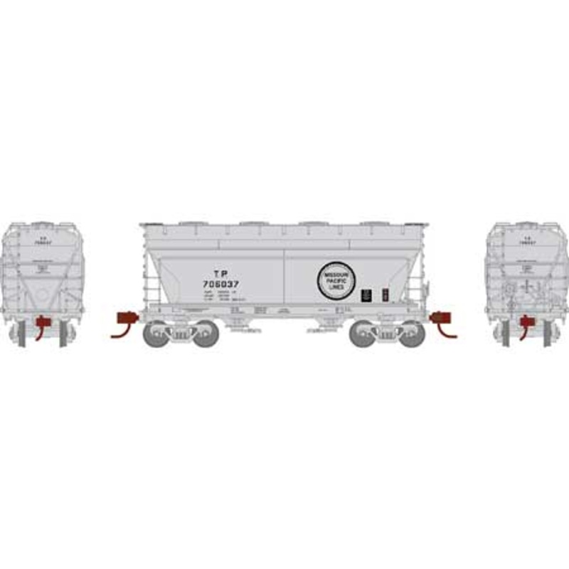 Athearn HO Scale 93458 ACF 2970 2 Bay Covered Hopper Missouri Pacific MP / TP 706021