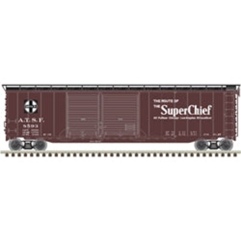 Atlas 20006592 HO Scale 50' Postwar Boxcar Santa Fe Super Chief ATSF 8593