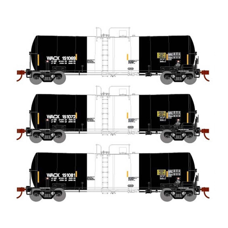 Athearn 16366 HO Scale 16k Clay Slurry Tank Car PCS WACX 3 Pack #2