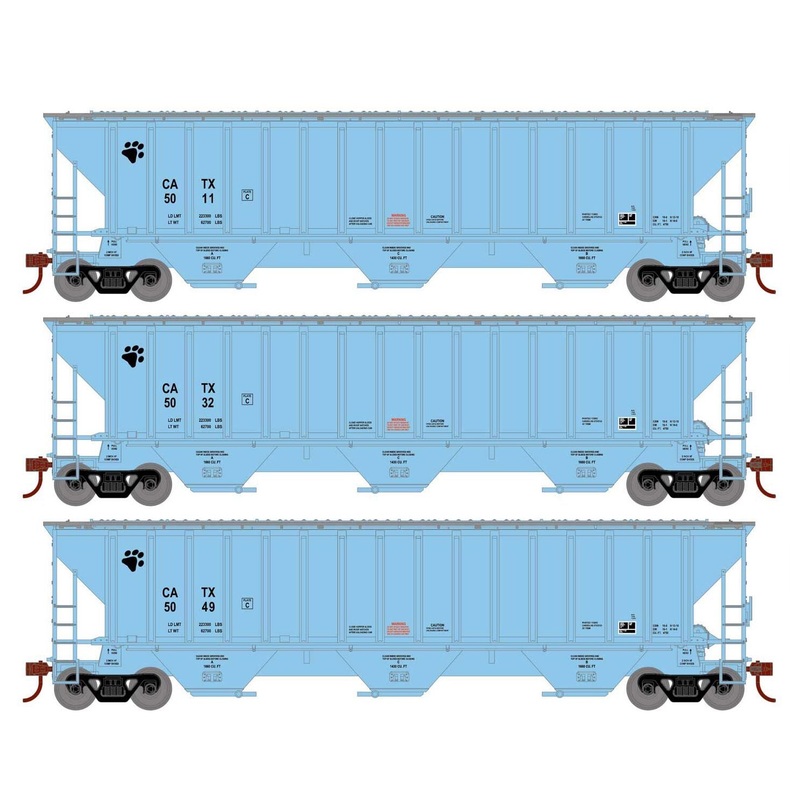 Athearn 18780 HO Scale PS 4740 Covered Hopper General American CATX 3 Pack