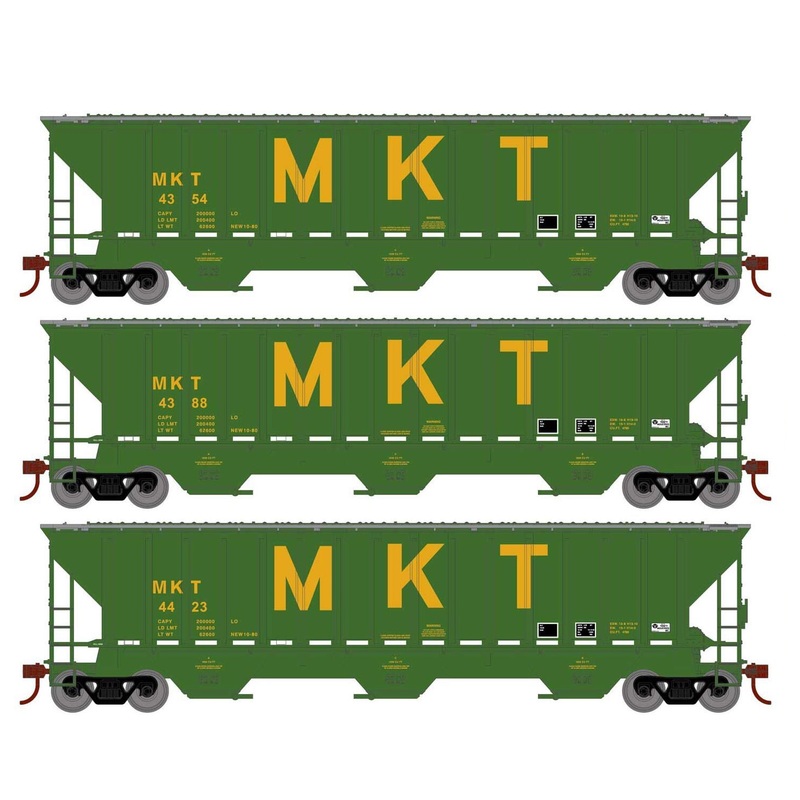 Athearn 18789 HO Scale PS 4740 Covered Hopper Missouri Kansas Texas MKT 3 Pack