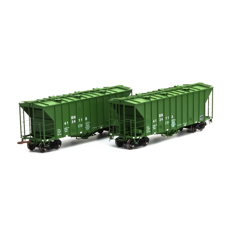Athearn Genesis G87679 HO Scale GATC 2600 Airslide Hopper Burlington Northern BN Drawbar 2 Pack