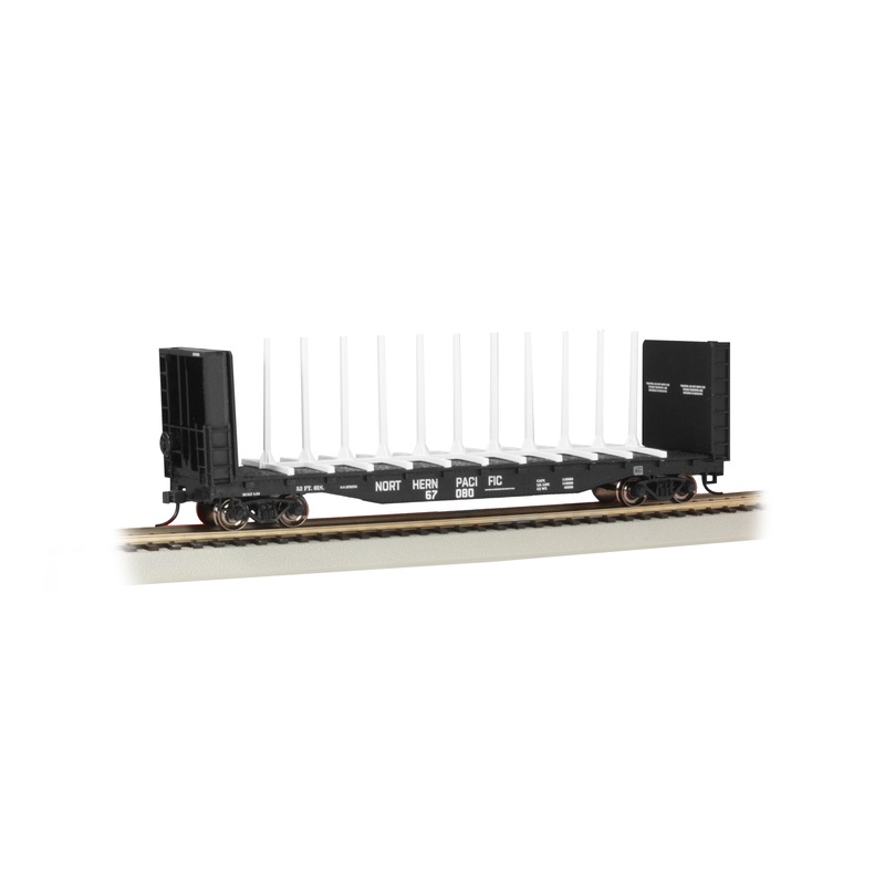 Bachmann 12904 HO Scale 52' Bulkhead Flatcar Northern Pacific NP 67080