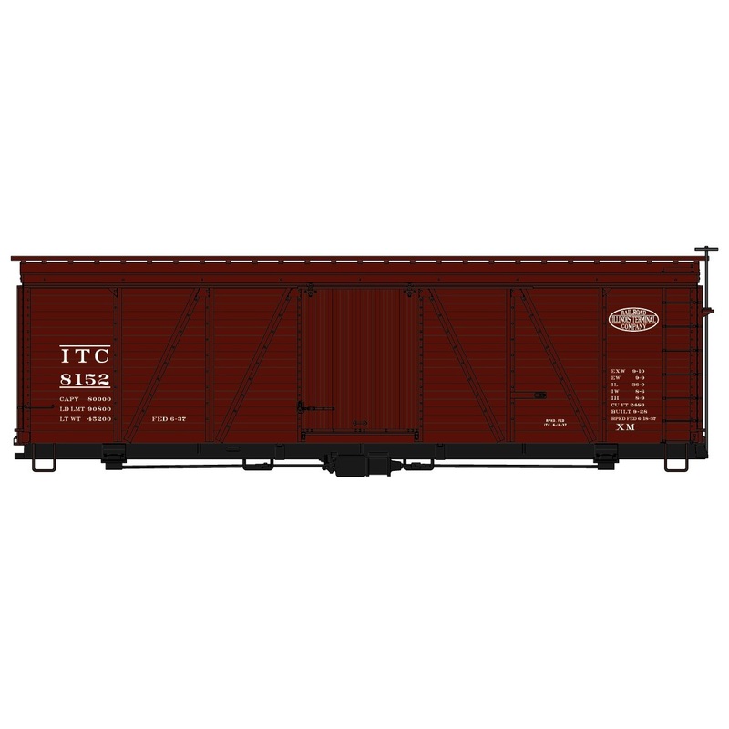 Accurail 1168 HO Scale 36' Fowler Wood Boxcar Illinois Terminal Kit