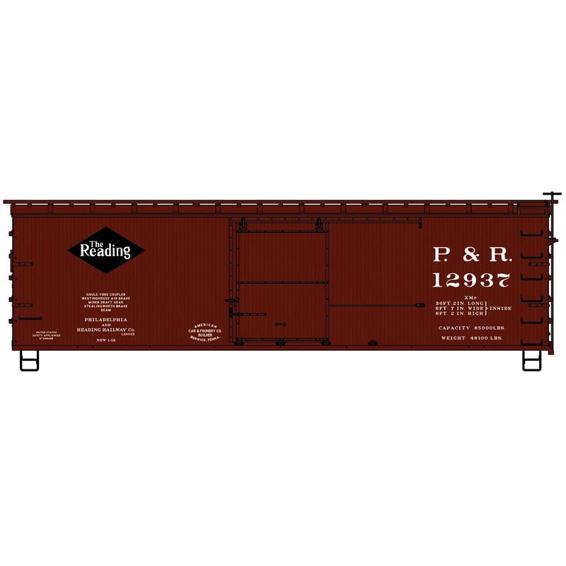 Accurail 1805 HO Scale 36' Wood Boxcar Philadelphia and Reading 12937 Kit