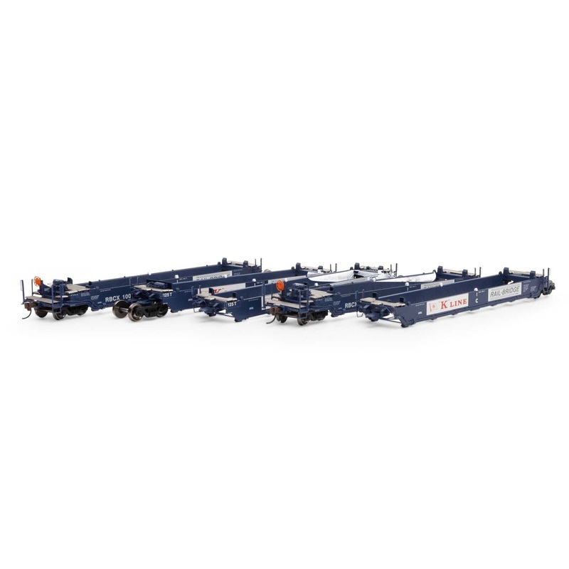 Athearn 98926 HO Scale Maxi I 5 Unit Well Car Rail-Bridge RBCX 1002