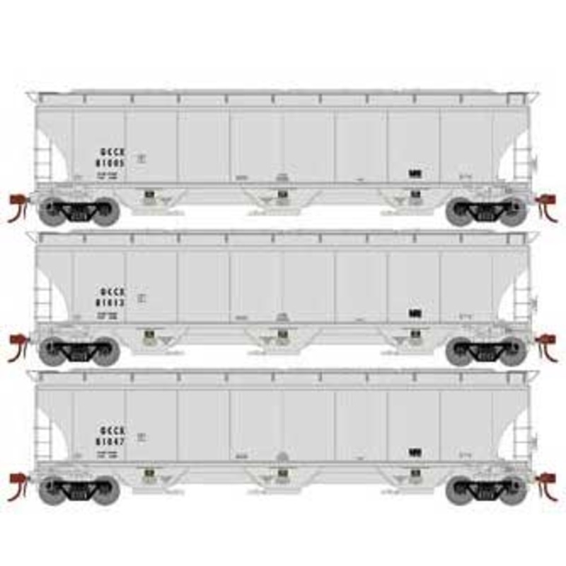 Athearn Genesis G97165 HO Scale Trinity 3 Bay Covered Hopper General American GCCX 3 Pack #1