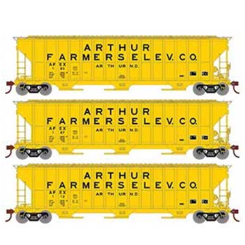 Athearn RTR 81579 HO 54' FMC 4700 Covered Hopper Arthur Farmers Elevator AFEX 3 Pack