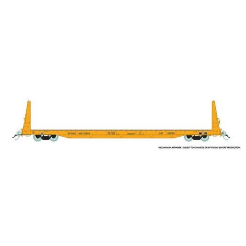 Rapido Trains 147007A HO Scale 62' Bulkhead Flatcar Ontario Northland ONT # Varies