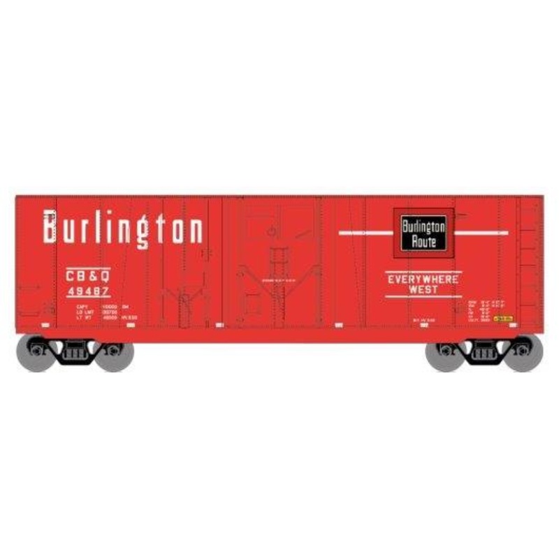 Roundhouse 1003 HO Scale 40' Grain Boxcar Burlington CB&Q 49487