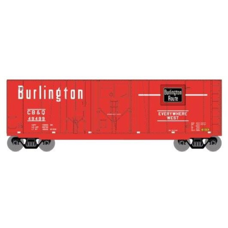 Roundhouse 1004 HO Scale 40' Grain Boxcar Burlington CB&Q 49499